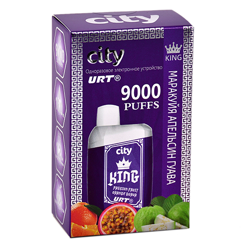 POD система City - King 9000 затяжек - Маракуйя - Апельсин - Гуава - 1,8% - (1 шт.)