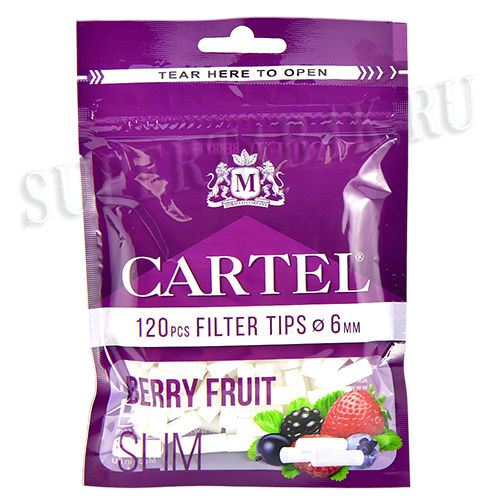 Фильтры для самокруток 6 мм Cartel Slim (120 шт) - Berry Fruit