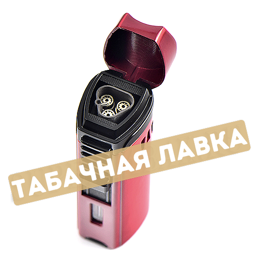 Зажигалка сигарная EuroJet 221009 - 3xTurbo (red) с пробойником-2