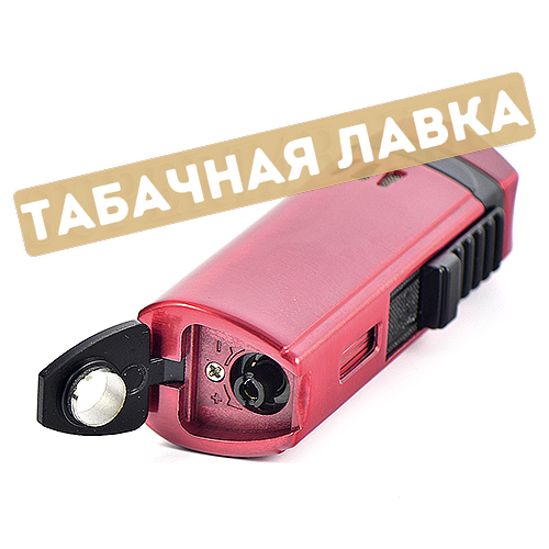 Зажигалка сигарная EuroJet 221009 - 3xTurbo (red) с пробойником-3