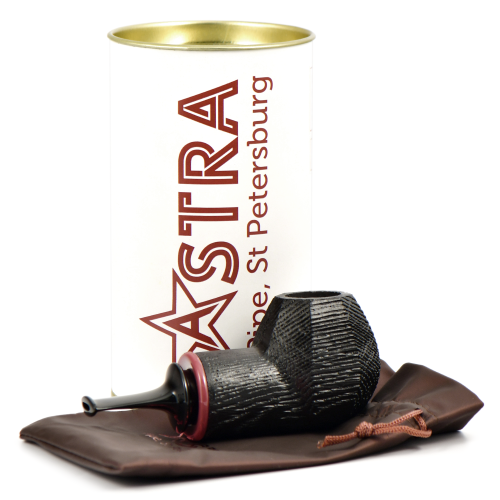 Трубка Astra - 1-322 Reverse Calabash Apple - Morta Black Blast (без фильтра)-5