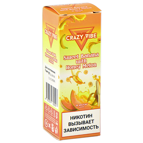 Жидкость для эл. сигарет - Crazy Vibe Strong - Sweet Banana With Honey Melon (30 мл)