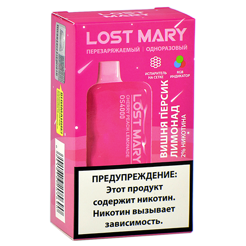 POD система Lost Mary Space Edition - OS 4000 - Вишня - Персик - Лимонад - 2% - (1 шт.)