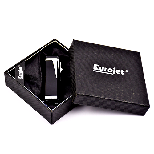 Зажигалка сигарная EuroJet 25600 - 3x Turbo (Black Chrome) с пробойником-3