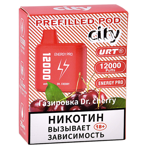 Картридж City Energy Pro 12.000 - Газировка Dr.Cherry (1 шт.)