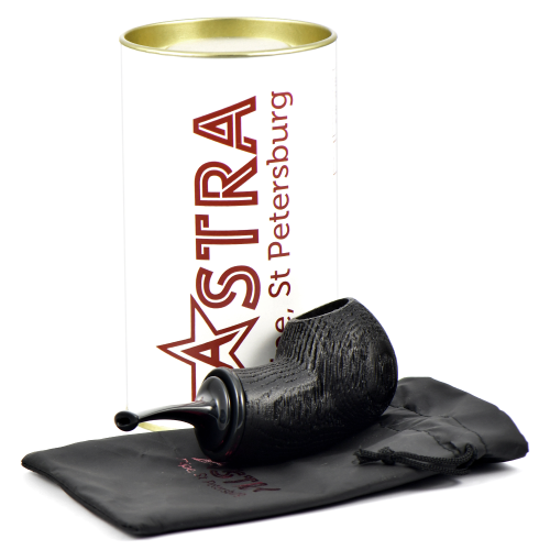 Трубка Astra - 1-154 Reverse Calabash - Black Blast (без фильтра)-4