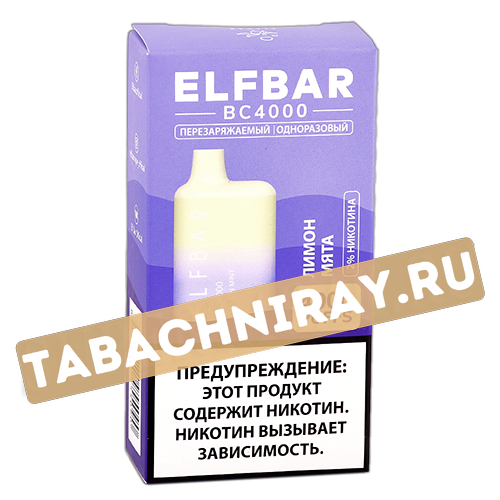 POD система Elf Bar - BC 4000 - Лимон Мята - 2% - (1 шт)