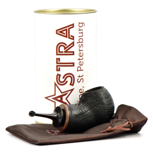 Трубка Astra - 1-317 Reverse Calabash Apple - Morta Black Blast (без фильтра)-2