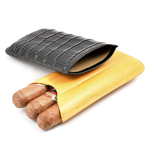 Футляр для 3 сигар Robusto Ave - Арт. T104 (Black/Yellow)-2