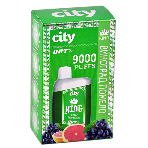 POD система City - King 9000 затяжек - Виноград - Помело - 1,8% - (1 шт.)