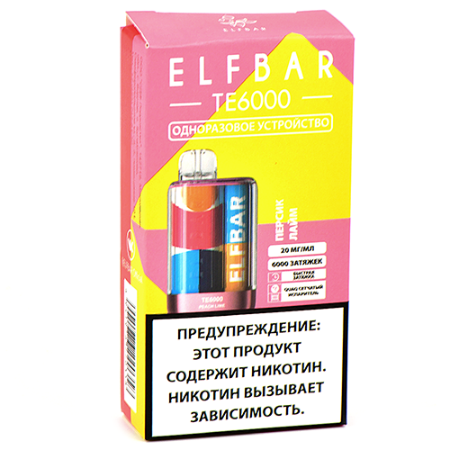 POD система Elf Bar - TE 6.000 - Персик - Лайм - 2% - (1 шт.)