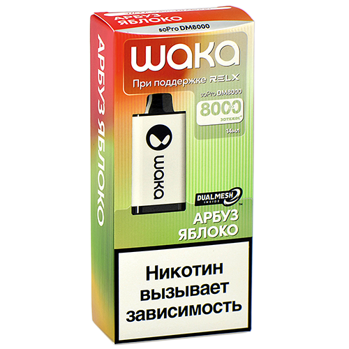 POD-система Waka soPro - DM 8.000 затяжек - Арбуз - Яблоко - 2% - (1 шт.)