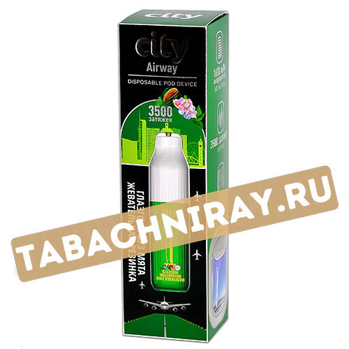 POD система City - Airway 3500 затяжек - Глазго (Арбуз-Мята) - 1.8% - (1 шт)