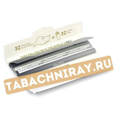 Бумага самокруточная Rizla+ KING SIZE & TIPS - Super Thin Silver (32 шт)-2