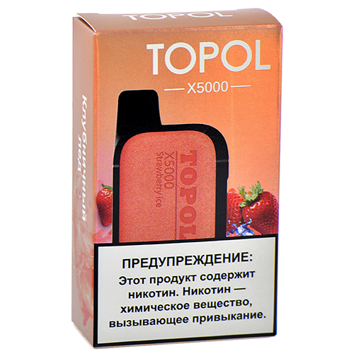 POD система TOPOL X - 5000 затяжек - Клубничный лёд - 2% - (1 шт.)