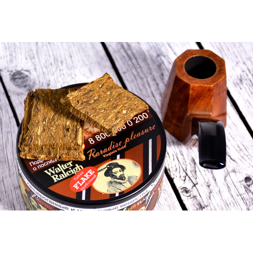 Табак трубочный Walter Raleigh Flake Paradise Pleasure Virginia Gold банка 25 гр.-1