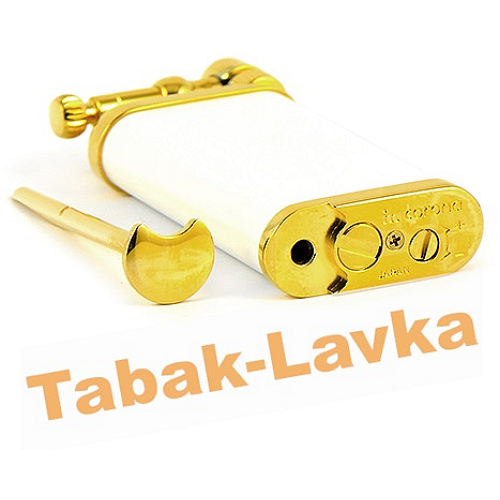 Зажигалка трубочная Im Corona 64-5110 Old Boy White Goldplated-1