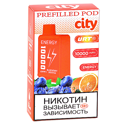 Картридж City Energy 10.000 - Черника - Апельсин (1 шт.)