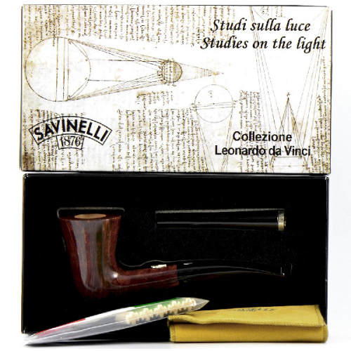 Трубка Savinelli Leonardo 2009 Giochi Di Luce Marrone Scuro (фильтр 9 мм)-4