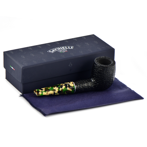 Трубка Savinelli Camouflage - Rustic Black 101 (фильтр 9 мм)-2