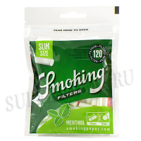 Фильтры для самокруток 6мм Smoking Slim Menthol - 120 шт