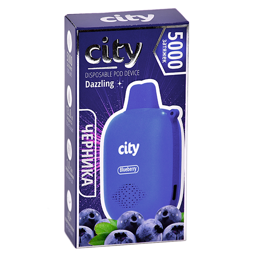 POD система City - Dazzling 5000 затяжек - Черника - 1,8% - (1 шт.)