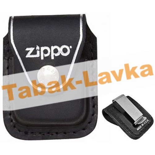 Чехол для зажигалки Zippo черный с металл. клипсой LPCBK