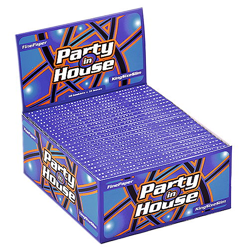 Бумага самокруточная Party in House - King Size Slim - Fine Blue-1