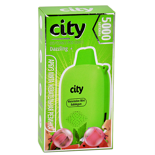 POD система City - Dazzling 5000 затяжек - Арбуз - Мята - Жевательная резинка - 1,8% - (1 шт.)