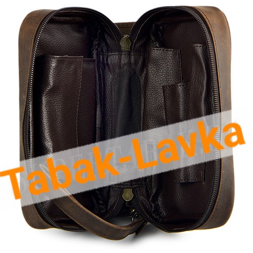 Сумка P&A - 413 Buffalo Dark Brown - для 3 трубок - с кисетом для табака-2