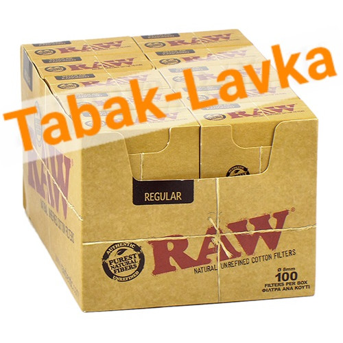 Фильтры для самокруток 8мм RAW Regular Cotton (100 шт в коробке)-1