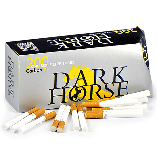 Уцененные Сигаретные гильзы Dark Horse - Carbon Extra Long (200 шт.)-1