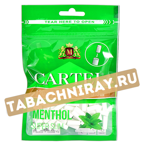 Фильтры для самокруток 5,3 мм Cartel Super Slim Menthol (120 шт)