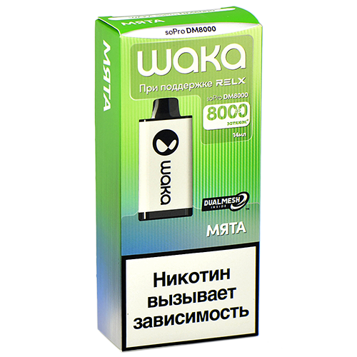 POD-система Waka soPro - DM 8.000 затяжек - Мята - 2% - (1 шт.)