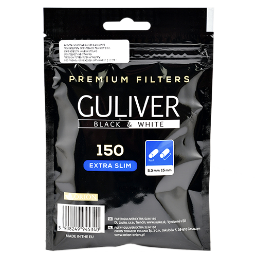 Фильтры для самокруток 5,3мм Guliver Black&White ExtraSlim (150 шт)