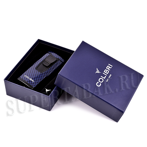 Зажигалка Colibri Monaco - LI 880 T13 (Carbon Fiber - Blue)-1