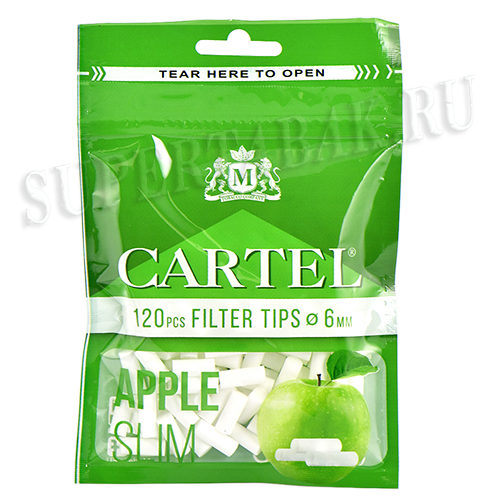 Фильтры для самокруток 6 мм Cartel Slim (120 шт) - Apple