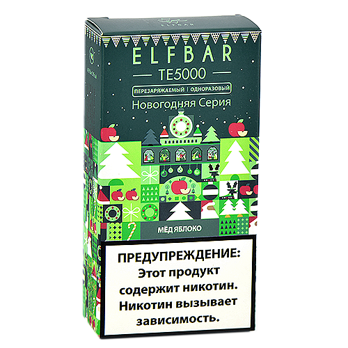 POD система Elf Bar - TE 5000 - Мёд - Яблоко - 2% - (1 шт.)