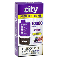 Многоразовая POD-система City - Energy 10.000 затяжек - Виноград - Жвачка - 1,8% - (1 шт.)